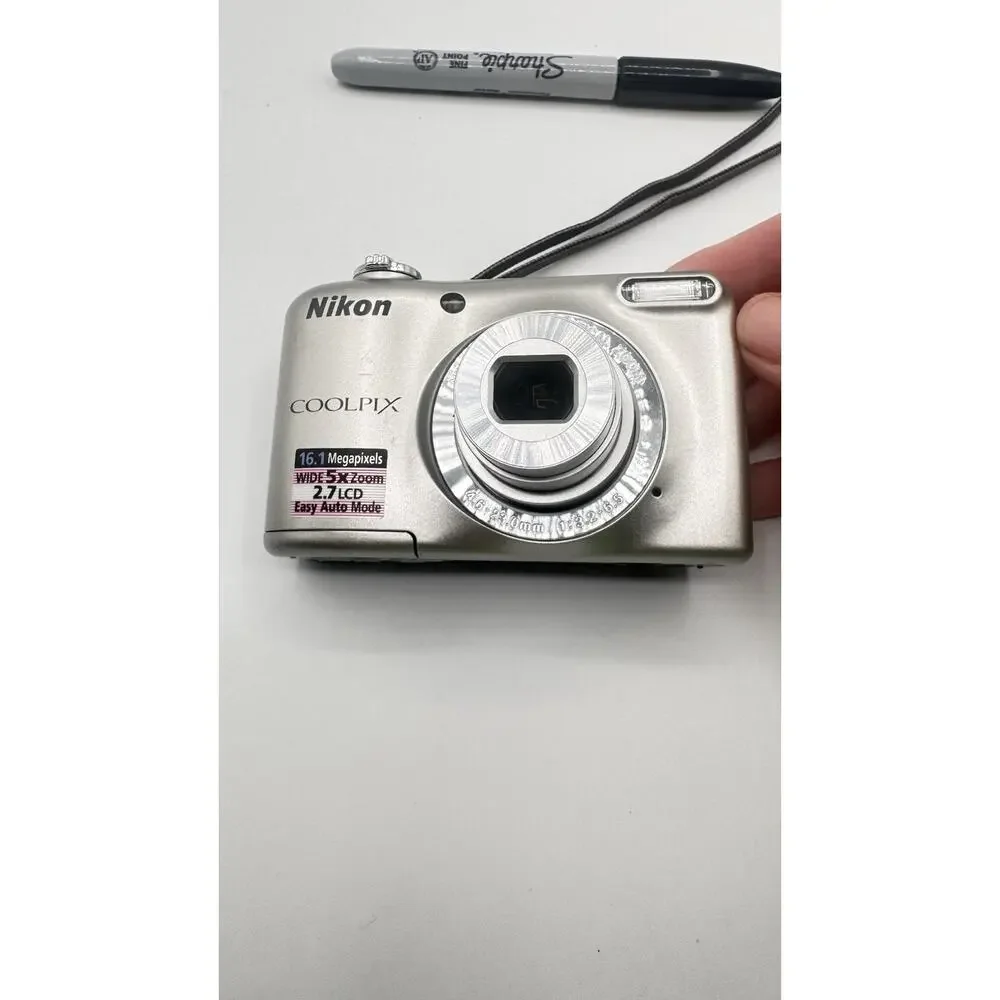 Nikon CoolPix L27 Digital Camera 5x Optical Zoom Silver 128 GB SD Card Included